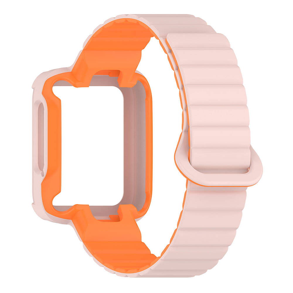 Xiaomi Redmi Watch 1 Silikon Kordon Zore KRD-105 Strap Kayış Siyah-Turuncu