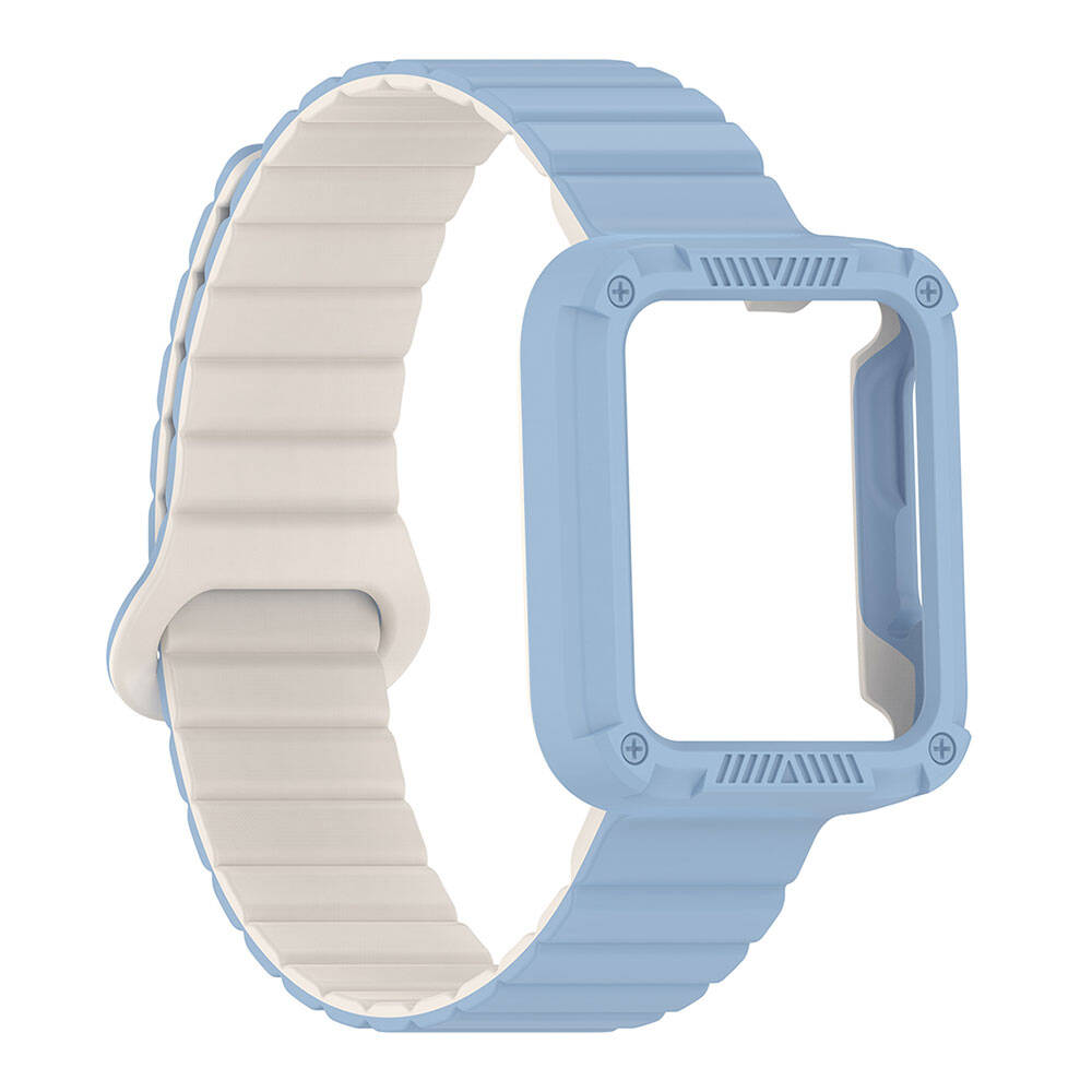 Xiaomi Redmi Watch 1 Silikon Kordon Zore KRD-105 Strap Kayış Siyah-Turuncu