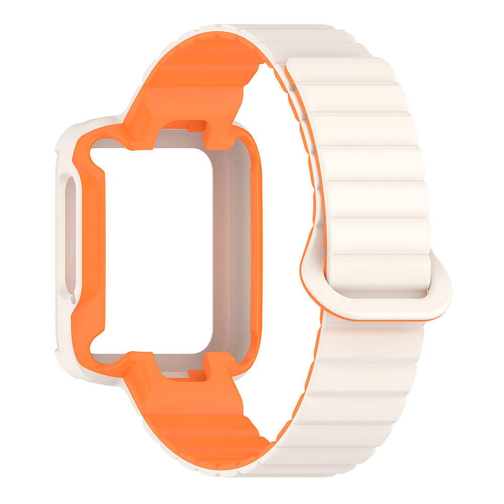 Xiaomi Redmi Watch 2 Silikon Kordon Zore KRD-105 Strap Kayış Siyah-Turuncu