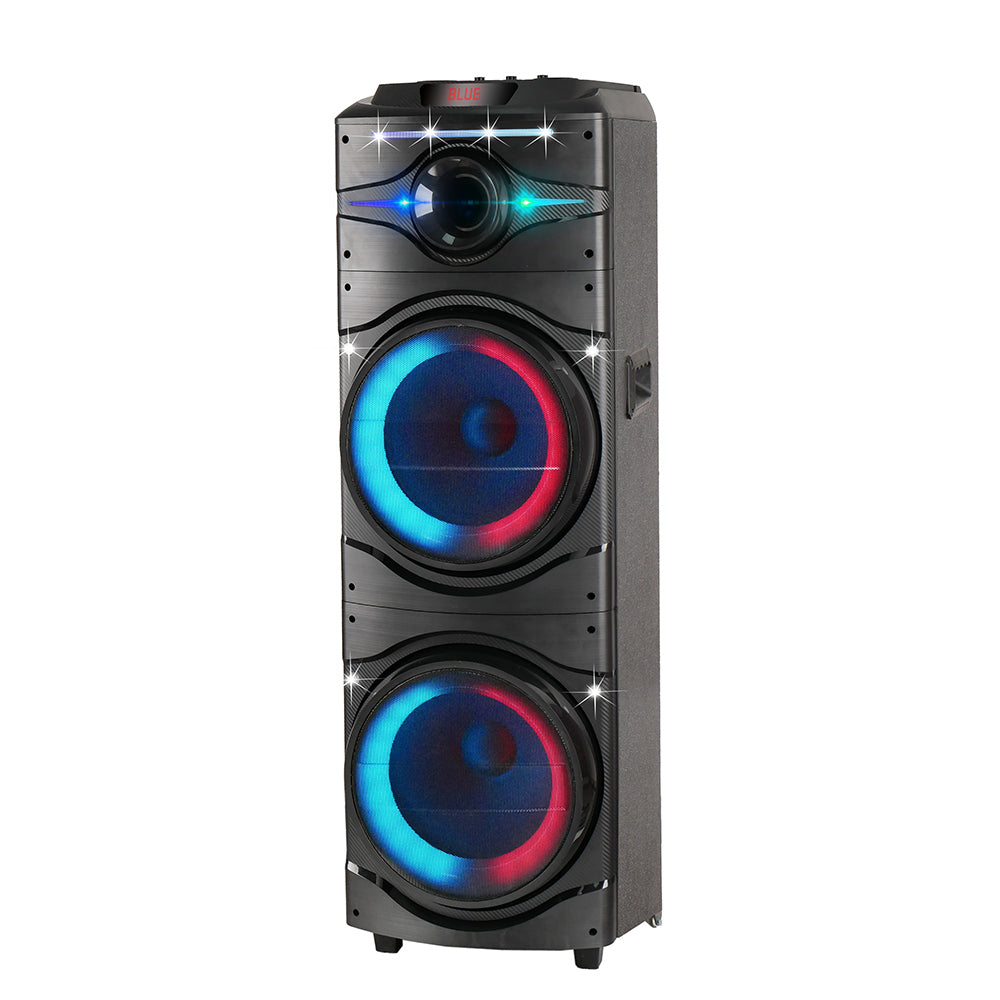 Zore GD-2016 Dijital LED Göstergeli FM Radyolu Mikrofonlu RGB TWS Çift 12 inç Stereo Bass Kablosuz Karaoke Hoparlör Siyah