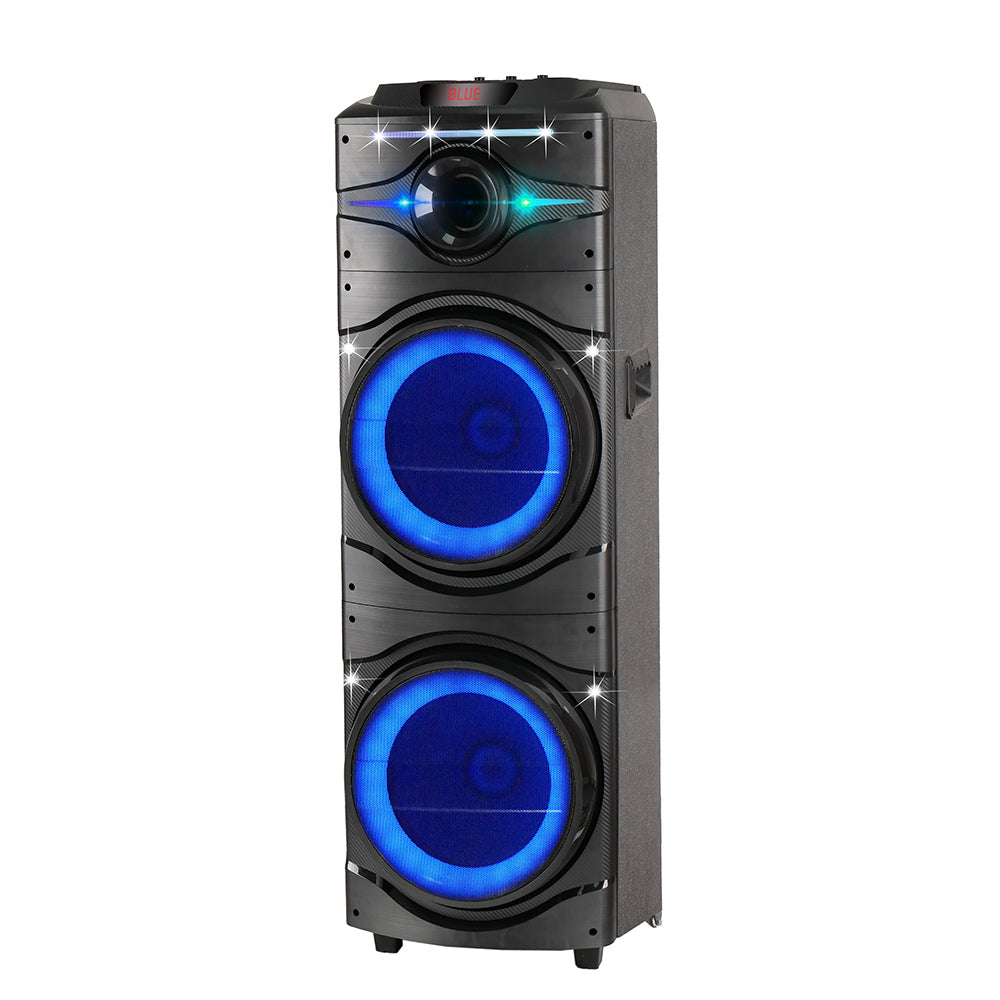 Zore GD-2016 Dijital LED Göstergeli FM Radyolu Mikrofonlu RGB TWS Çift 12 inç Stereo Bass Kablosuz Karaoke Hoparlör Siyah