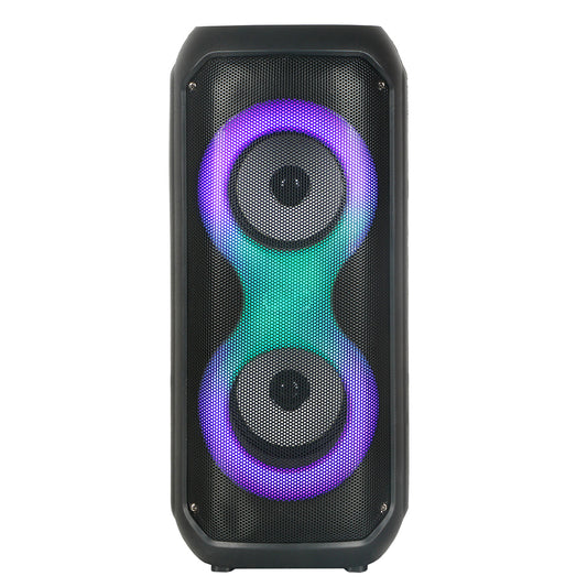 Zore GD-2413 FM Radyolu RGB TWS Çift 4 inç Stereo Bass Kablosuz Hoparlör Siyah