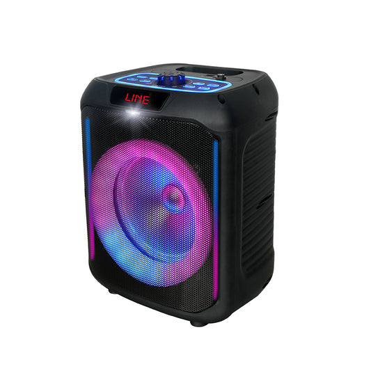 Zore GD-907 Dijital LED Göstergeli FM Radyolu Mikrofonlu RGB TWS 8 inç Stereo Bass Kablosuz Karaoke Hoparlör Siyah