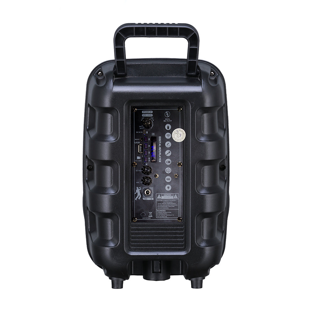 Zore PK-17 FM Radyolu Mikrofonlu RGB TWS 8 inç Stereo Bass Kablosuz Karaoke Hoparlör Siyah