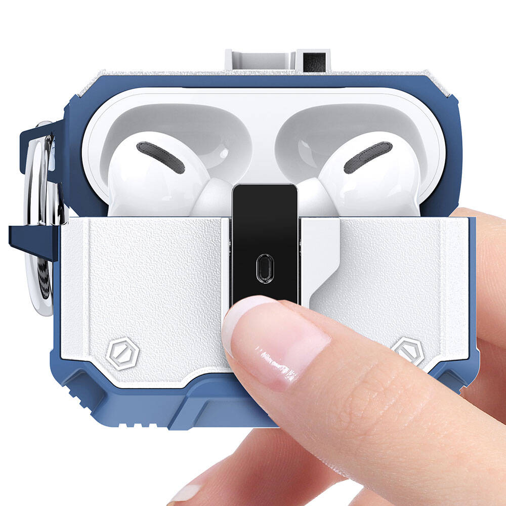 Apple Airpods 3. Nesil Zore Airbag 35 Darbelere Karşı Dayanıklı Düğmeli Kılıf Mavi