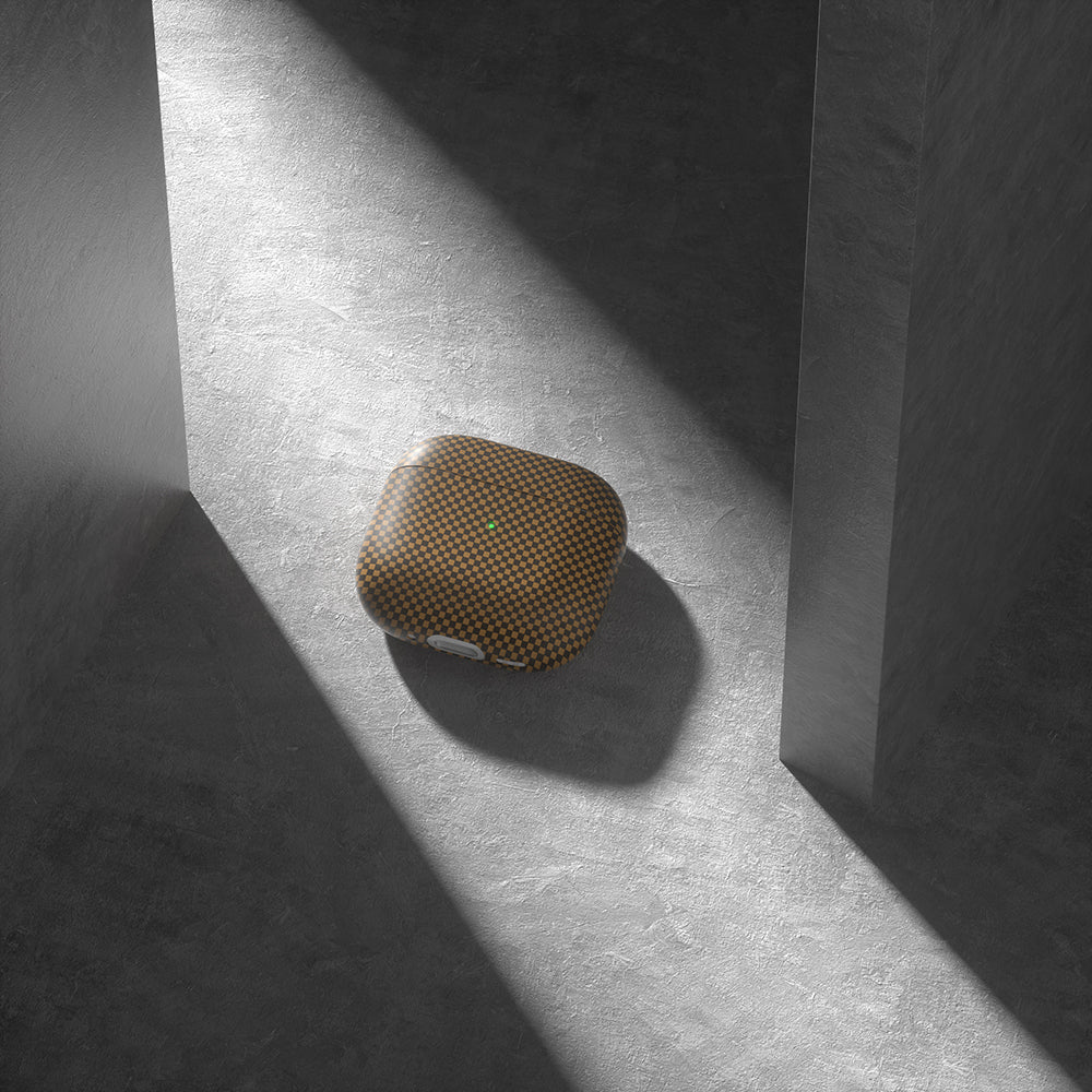 Apple Airpods 4 Zore Airbag 43 600D Karbon Fiber Kulaklık Kılıfı Gold