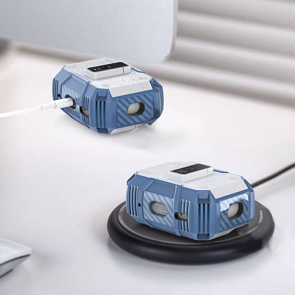 Apple Airpods Pro 2 Zore Airbag 35 Darbelere Karşı Dayanıklı Düğmeli Kılıf Mavi