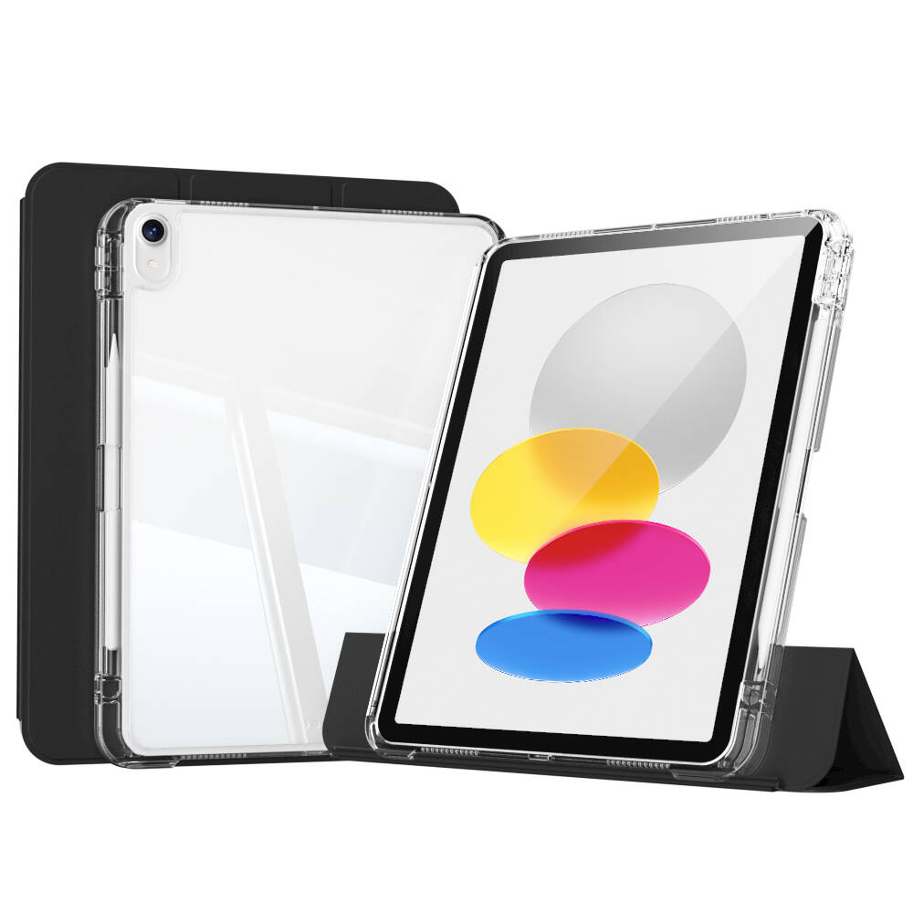 Apple iPad 10.9 2022 (10.Nesil) Kılıf Magnetik Ayrılabilen Airbagli Zore Sliding Tablet Kılıfı Siyah