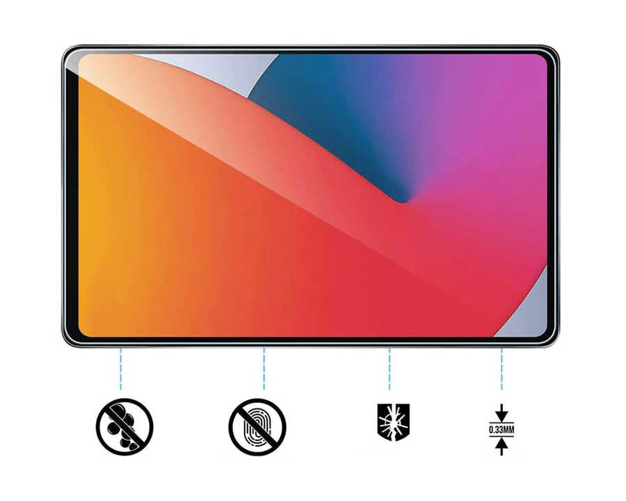 Apple iPad 10.9 2022 (5.Nesil) Zore 5in1 Tablet Temperli Cam Ekran Koruyucu Renksiz