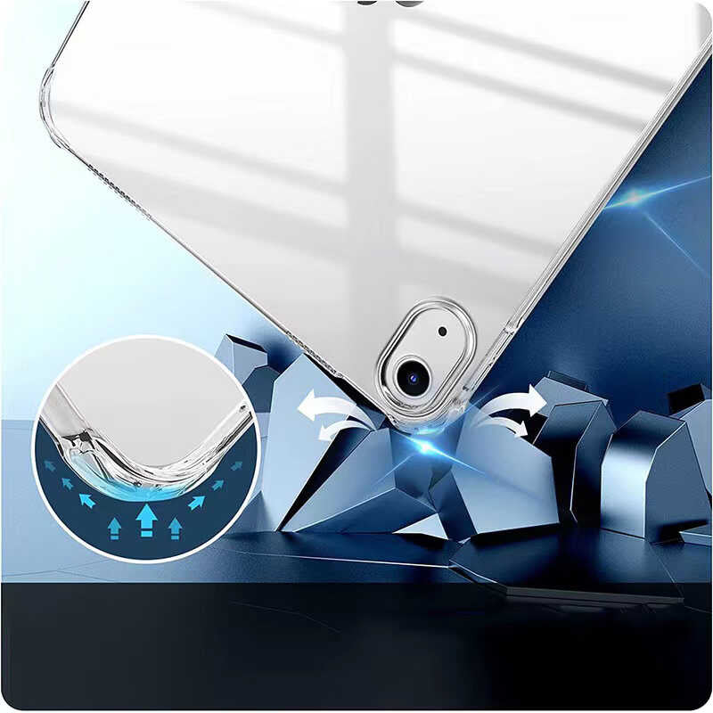 Apple iPad 11.Nesil 2025 Kılıf Zore Tablet Nitro Anti Shock Silikon Kapak Renksiz