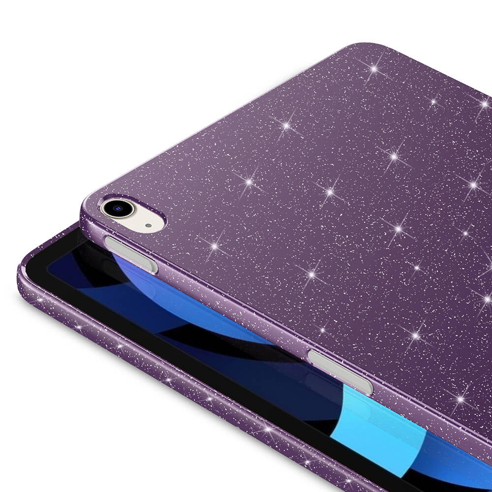 Apple iPad 11.Nesil 2025 Simli Parlak Görünümlü Zore Tablet Koton Kılıf Lila