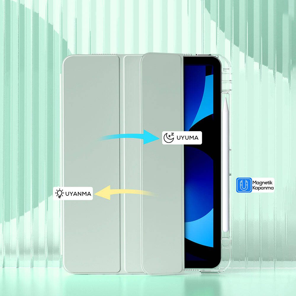 Apple iPad Air 11 2025 M3 Kılıf Magnetik Ayrılabilen Airbagli Zore Sliding Tablet Kılıfı Lacivert