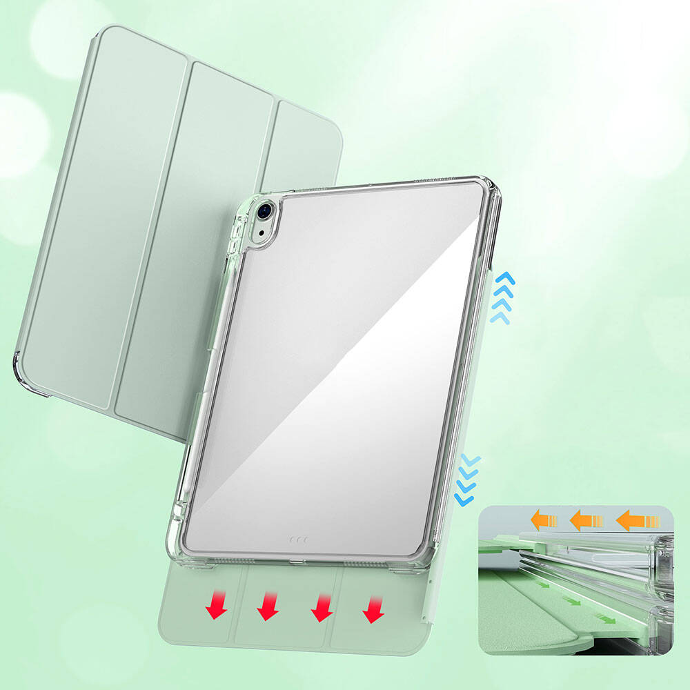 Apple iPad Air 11 2025 M3 Kılıf Magnetik Ayrılabilen Airbagli Zore Sliding Tablet Kılıfı Mavi Açık