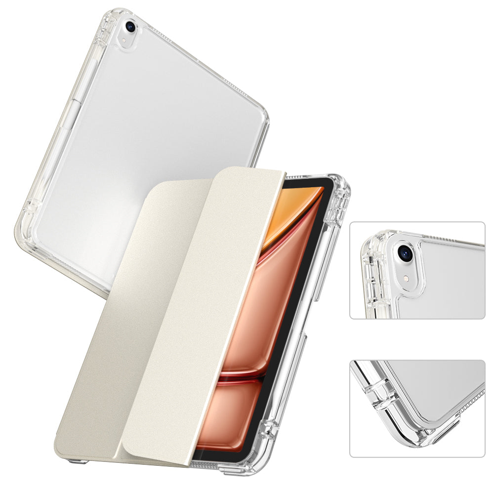 Apple iPad Air 11 2025 M3 Kılıf Magnetik Ayrılabilen Airbagli Zore Sliding Tablet Kılıfı Koyu Yeşil