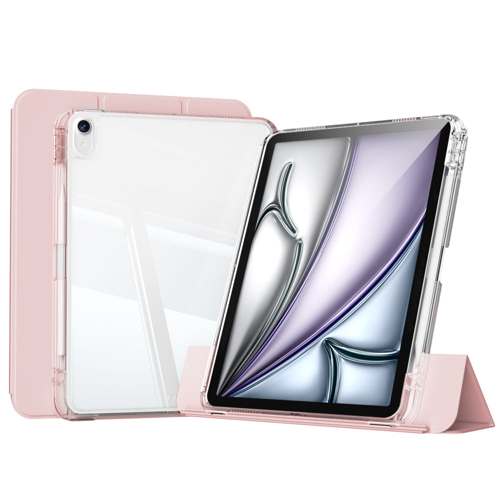 Apple iPad Air 11 2025 M3 Kılıf Magnetik Ayrılabilen Airbagli Zore Sliding Tablet Kılıfı Pembe Açık