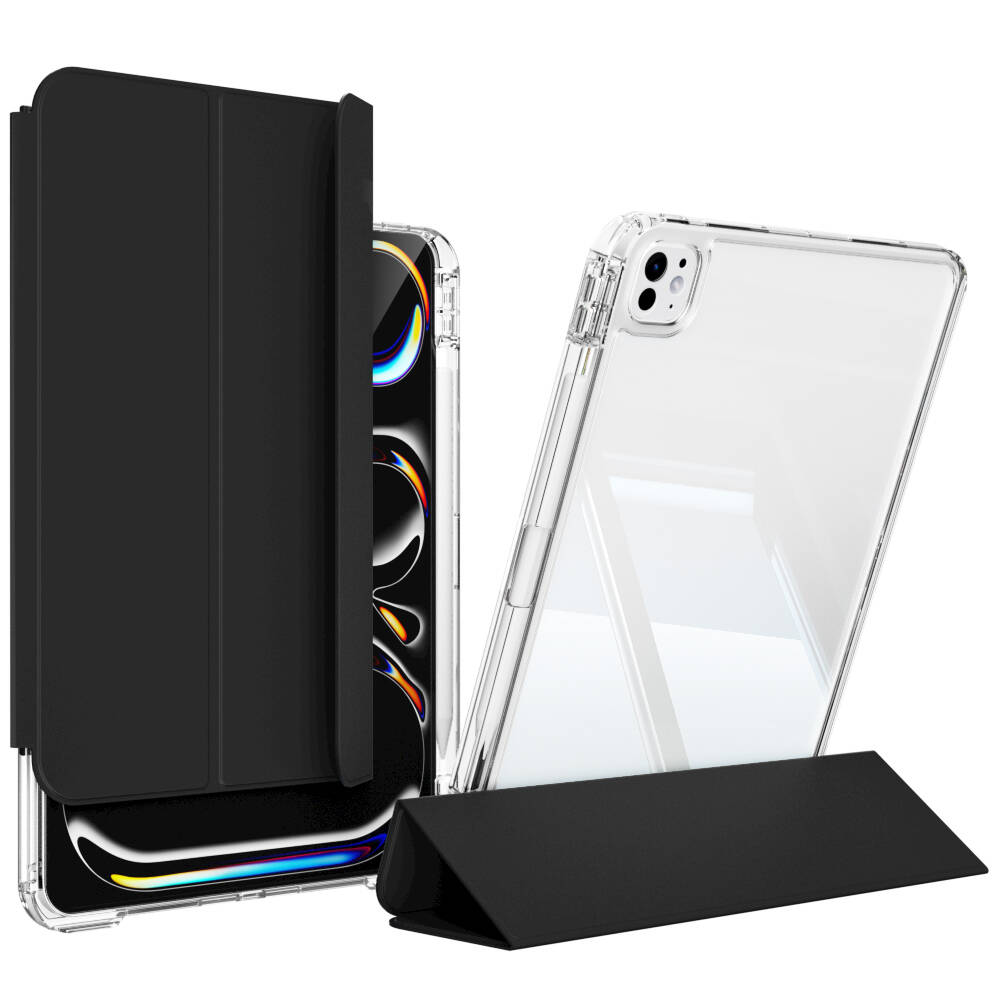 Apple iPad Pro 11 2024 Kılıf Magnetik Ayrılabilen Airbagli Zore Sliding Tablet Kılıfı Mavi Açık