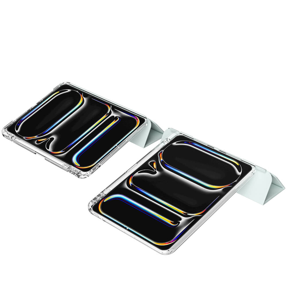 Apple iPad Pro 13 2024 Kılıf Magnetik Ayrılabilen Airbagli Zore Sliding Tablet Kılıfı Mavi Açık