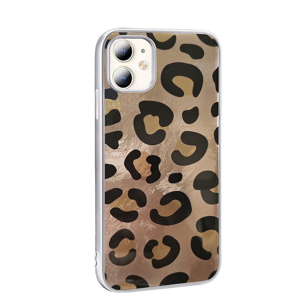 Apple iPhone 11 Kılıf Desenli Zore Mep Kapak Gri Leopar
