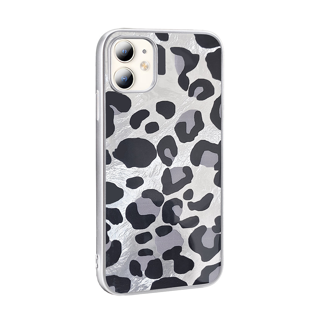Apple iPhone 11 Kılıf Desenli Zore Mep Kapak Gri Leopar