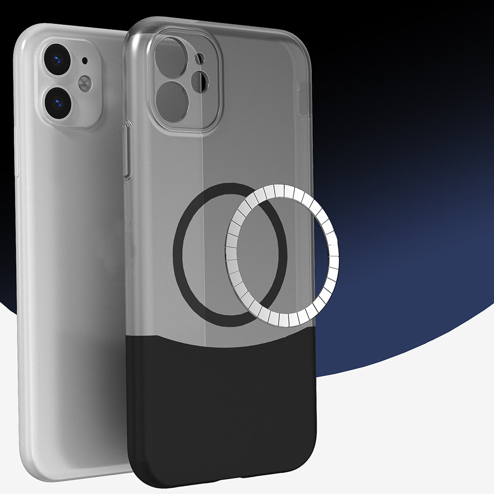 Apple iPhone 11 Kılıf M-Safe Şarj Özellikli Mıknatıslı Zore Duble Kapak Gri