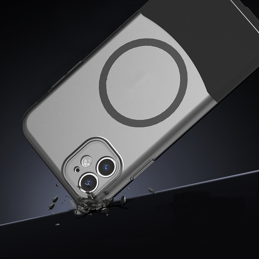 Apple iPhone 11 Kılıf M-Safe Şarj Özellikli Mıknatıslı Zore Duble Kapak Siyah