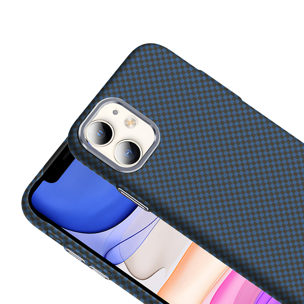 Apple iPhone 11 Kılıf M-safe Şarj Özellikli Karbon Fiber Görünümlü Zore Gros Kapak Siyah