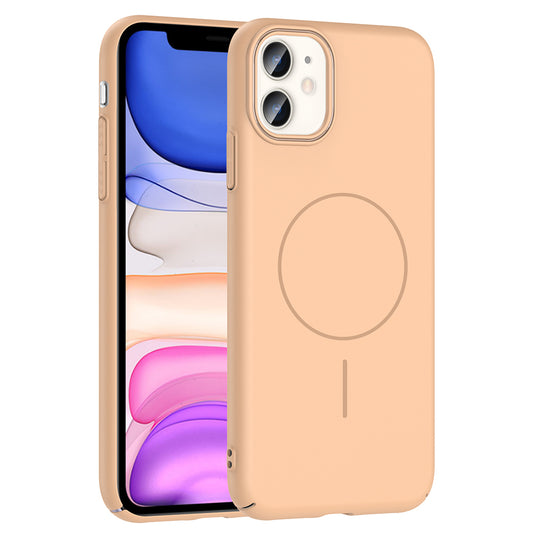 Apple iPhone 11 Kılıf M-safe Şarj Özellikli Zore Ruby Sert Kapak Desert Titanyum
