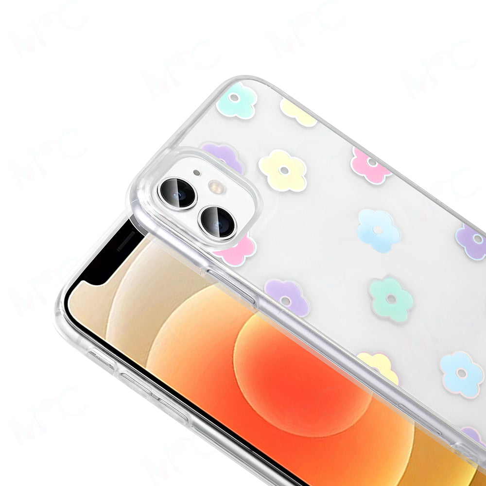 Apple iPhone 11 Kılıf Şeffaf Figürlü Zore Folk Sert Kapak Papatya