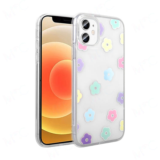 Apple iPhone 11 Kılıf Şeffaf Figürlü Zore Folk Sert Kapak Papatya