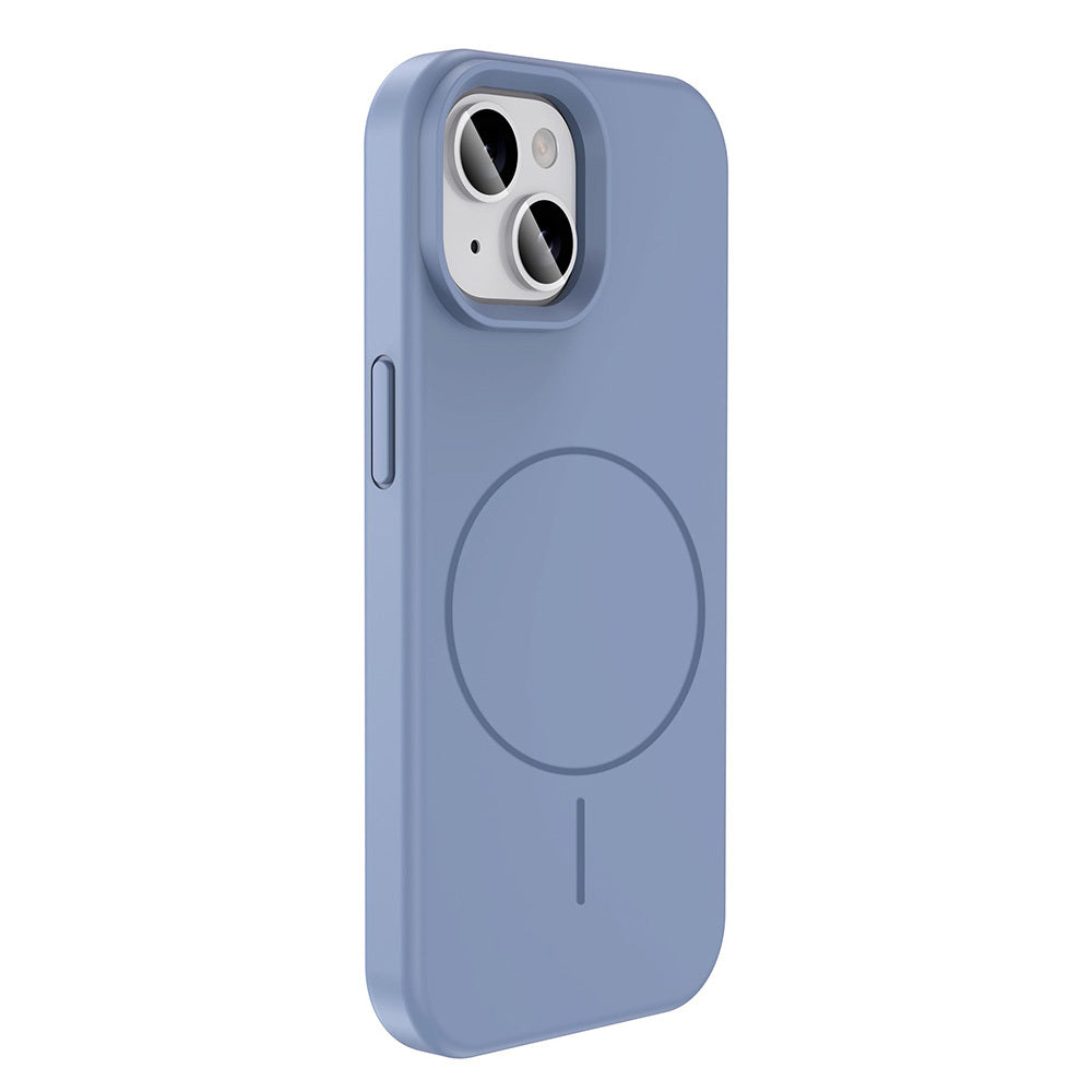 Apple iPhone 13 Kılıf M-safe Şarj Özellikli Sıvı Teknolojili Silinebilir Sert Zore Kivi Kapak Lavendery Gray