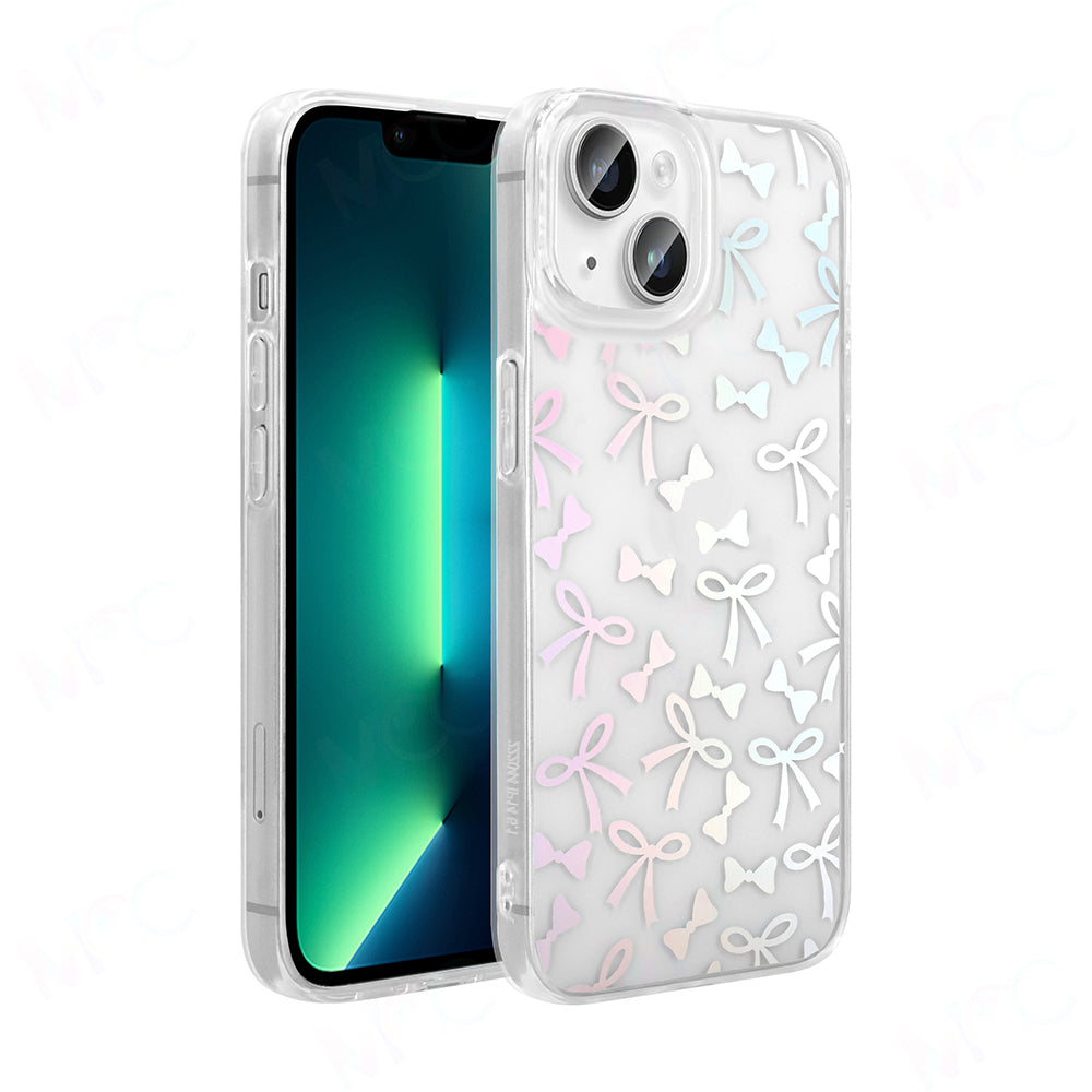 Apple iPhone 13 Kılıf Şeffaf Figürlü Zore Folk Sert Kapak Fiyonk