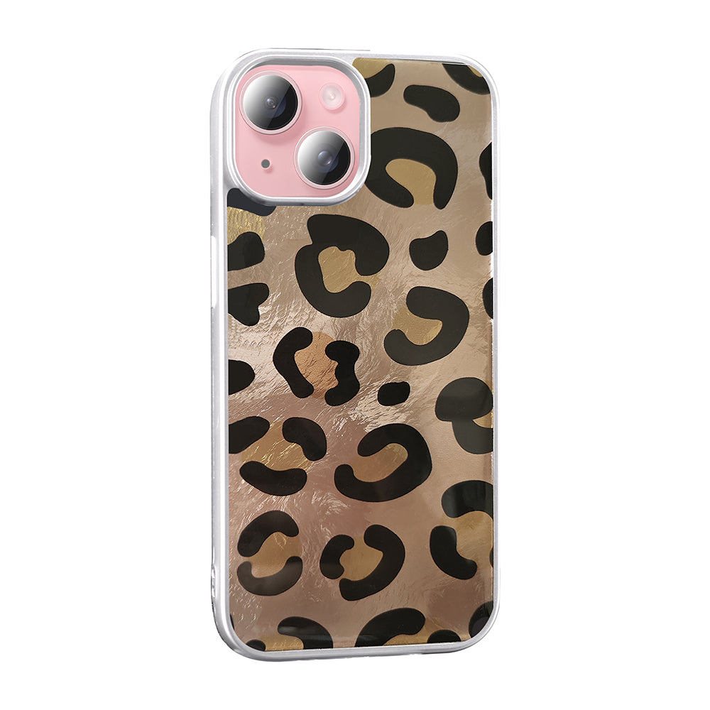 Apple iPhone 14 Kılıf Desenli Zore Mep Kapak Gri Leopar