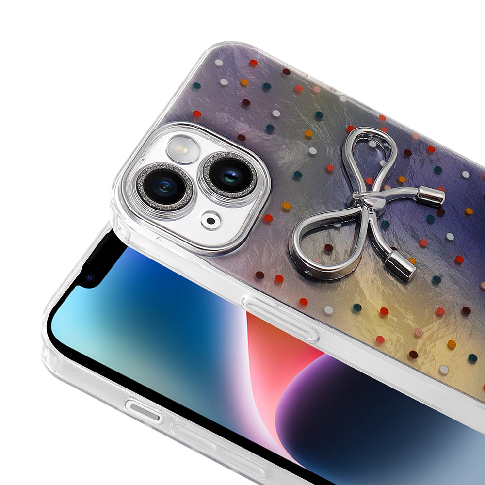 Apple iPhone 14 Kılıf Kamera Korumalı Figürlü Zore Ponti Silikon Kapak Beyaz