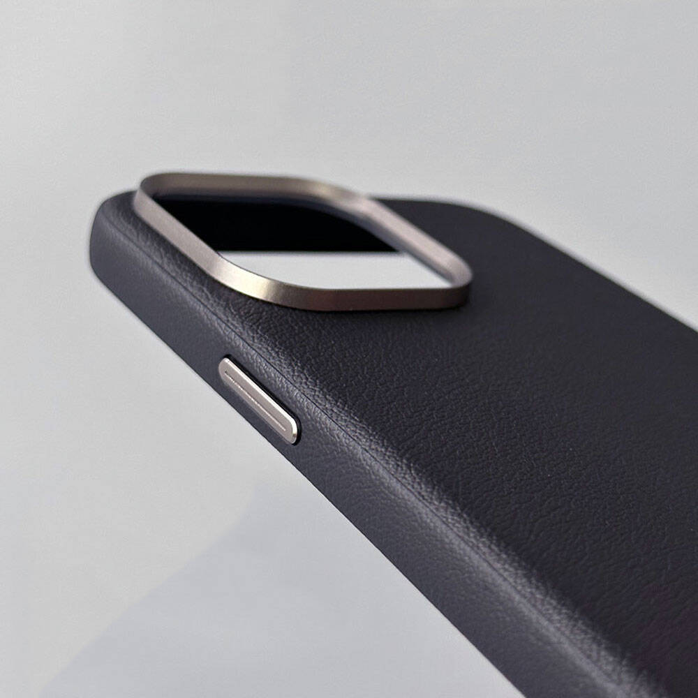 Apple iPhone 14 Kılıf M-safe Şarj Özellikli PU Deri Zore Adora Kapak Koyu Gri