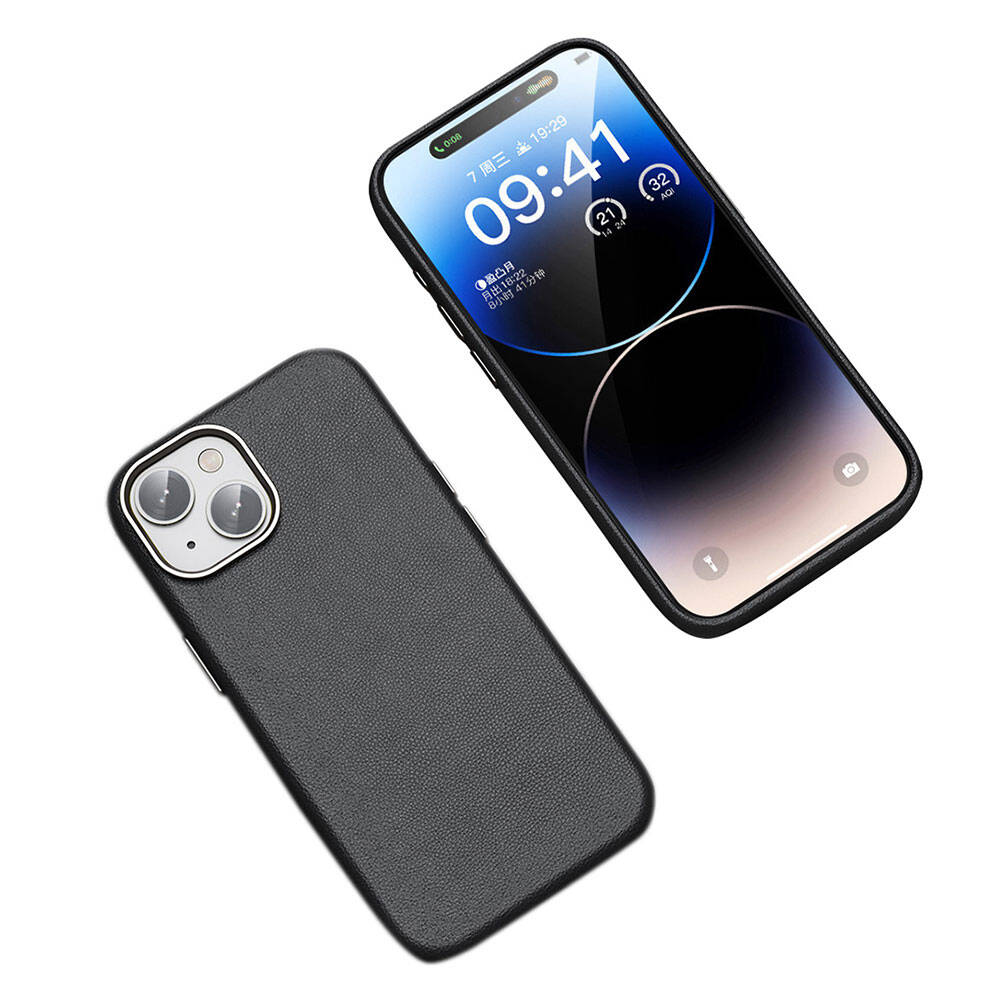 Apple iPhone 14 Kılıf M-safe Şarj Özellikli PU Deri Zore Adora Kapak Koyu Gri