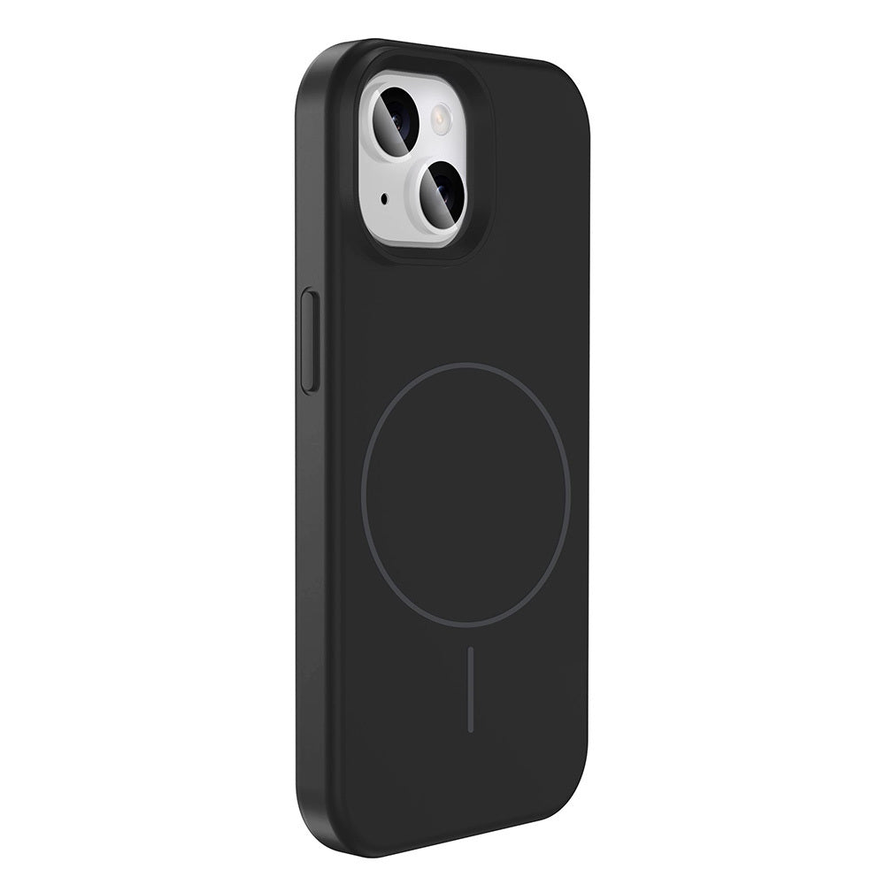 Apple iPhone 14 Kılıf M-safe Şarj Özellikli Sıvı Teknolojili Silinebilir Sert Zore Kivi Kapak Derin Mor