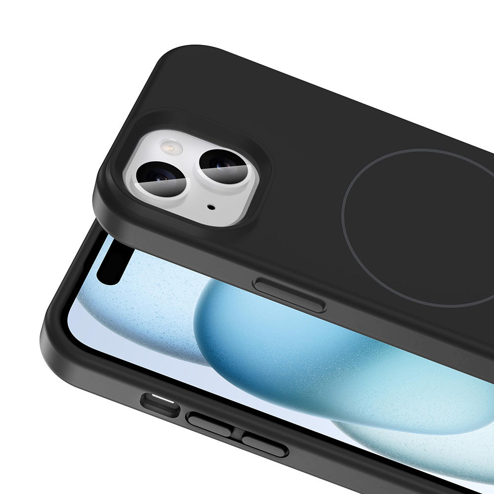 Apple iPhone 14 Kılıf M-safe Şarj Özellikli Sıvı Teknolojili Silinebilir Sert Zore Kivi Kapak Derin Mor