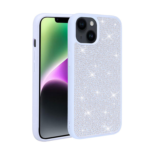 Apple iPhone 14 Kılıf Parlak Taşlı Tasarım Zore Ston Kapak Mavi Açık