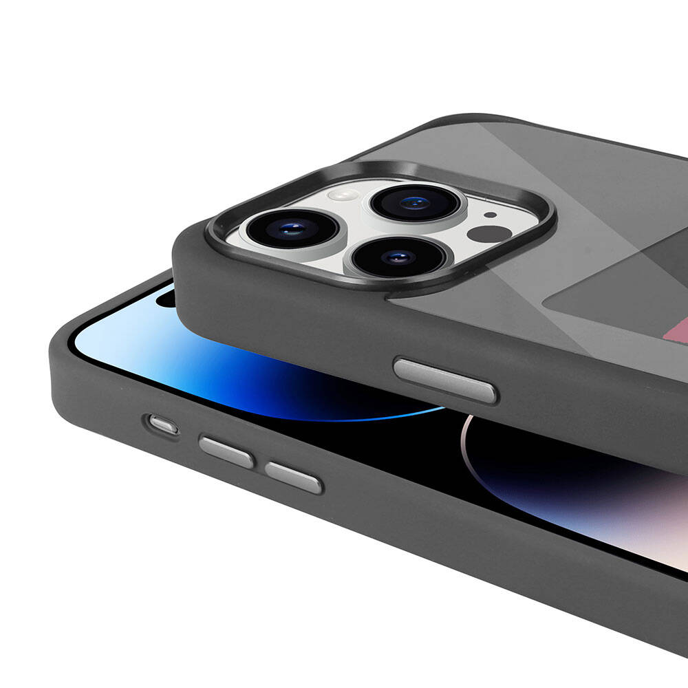 Apple iPhone 14 Pro Kılıf Ekranı Yansıtan Zore Akıllı NFC Kapak Gri