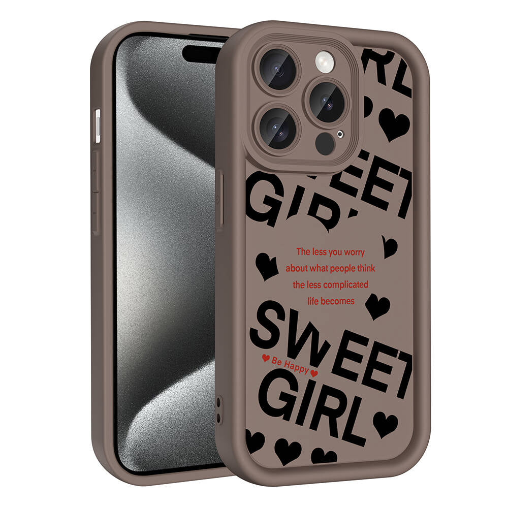 Apple iPhone 14 Pro Kılıf Kamera Korumalı Baskılı Arka Yüzey Zore Klas Kapak Koyu Kahve