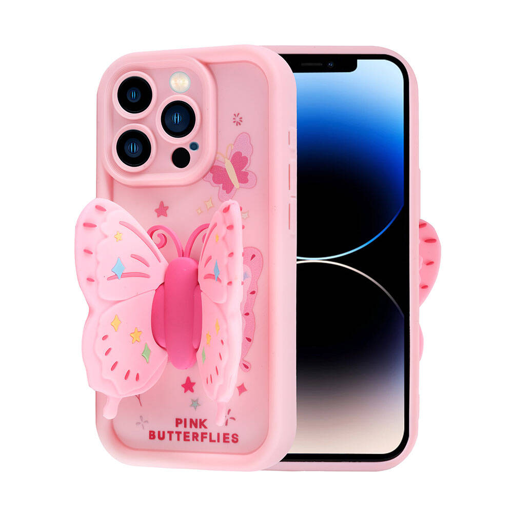 Apple iPhone 14 Pro Kılıf Kamera Korumalı Figür Tasarımlı Zore Kapya Kapak Koyu Kahve