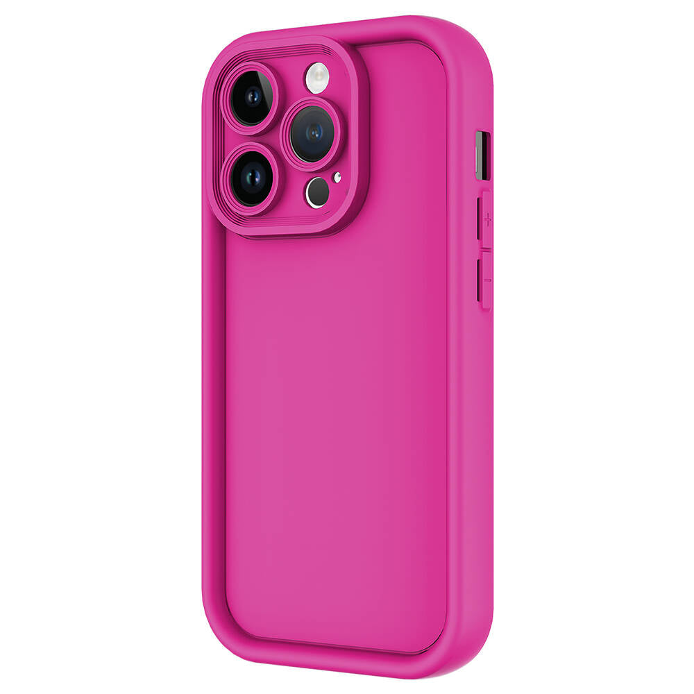 Apple iPhone 14 Pro Kılıf Kamera Korumalı Zore Ananas Kapak Pembe Koyu