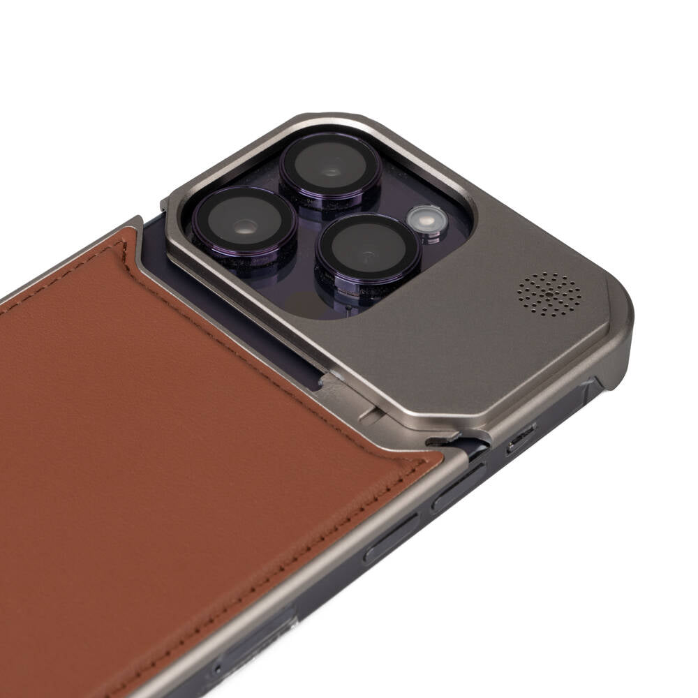 Apple iPhone 14 Pro Kılıf M-safe Şarj Özellikli Mekanizmalı Koku Hazneli Zore Mostar Kapak Siyah