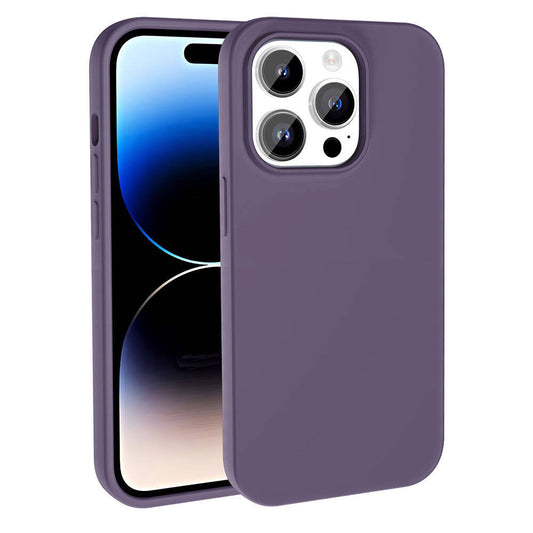 Apple iPhone 14 Pro Kılıf M-safe Şarj Özellikli Sıvı Teknolojili Silinebilir Sert Zore Kivi Kapak Derin Mor