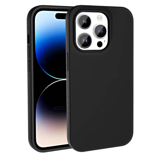 Apple iPhone 14 Pro Kılıf M-safe Şarj Özellikli Sıvı Teknolojili Silinebilir Sert Zore Kivi Kapak Siyah
