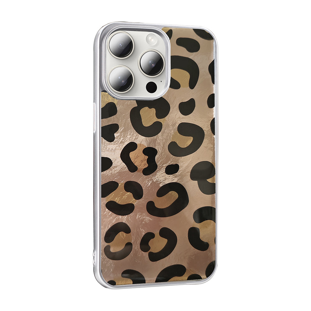 Apple iPhone 14 Pro Max Kılıf Desenli Zore Mep Kapak Gold Leopar