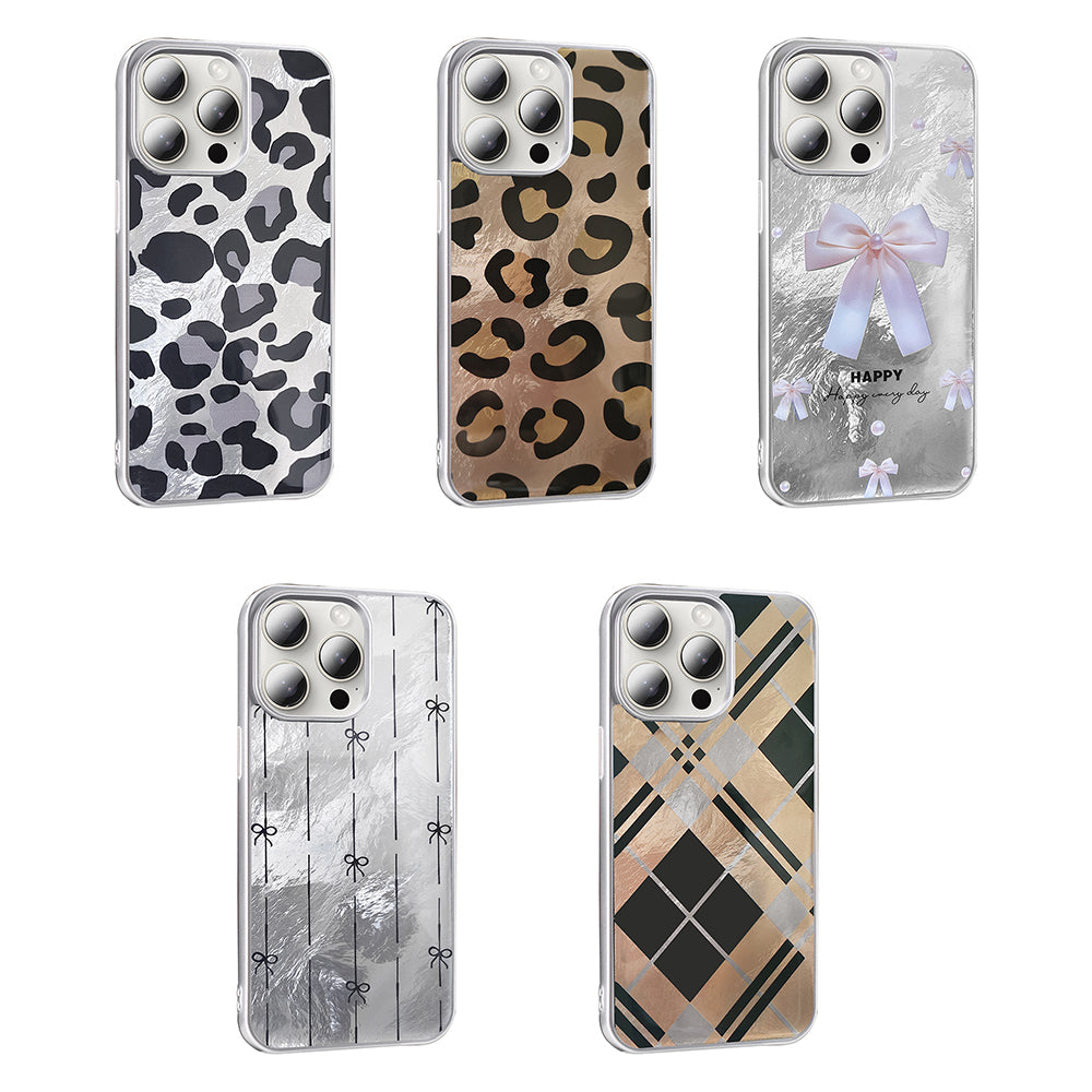 Apple iPhone 14 Pro Max Kılıf Desenli Zore Mep Kapak Gold Leopar