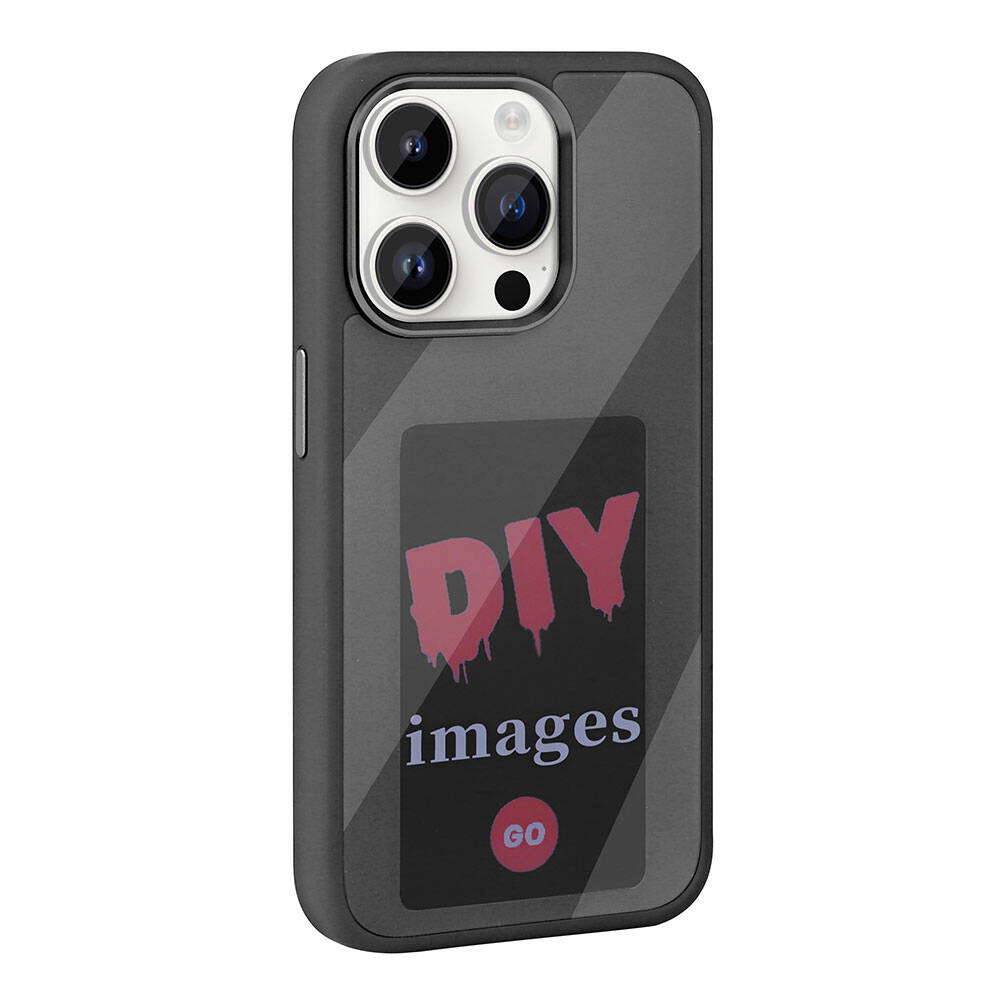 Apple iPhone 14 Pro Max Kılıf Ekranı Yansıtan Zore Akıllı NFC Kapak Siyah