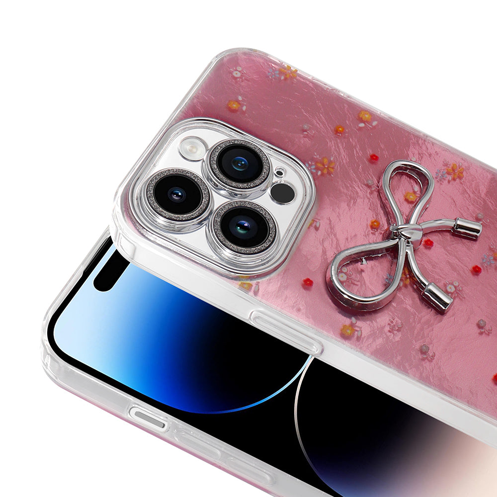 Apple iPhone 14 Pro Max Kılıf Kamera Korumalı Figürlü Zore Ponti Silikon Kapak Açık Pembe