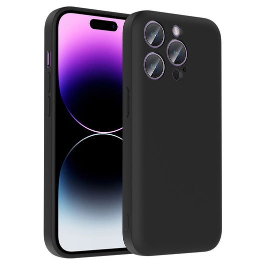 Apple iPhone 14 Pro Max Kılıf Kamera Korumalı Kartlık Hazneli Zore Vitra Kapak Siyah